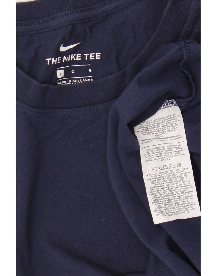 Nike Mens Graphic T-Shirt Top Large Navy Blue Cotton
