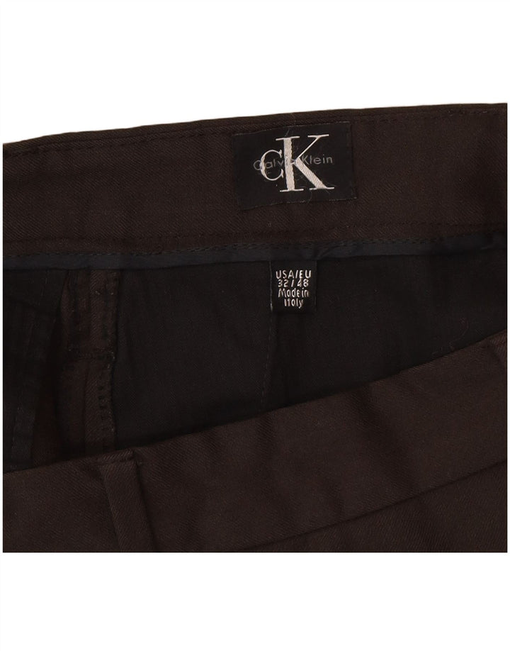 Calvin Klein Womens Straight Suit Trousers W32 L30 Brown