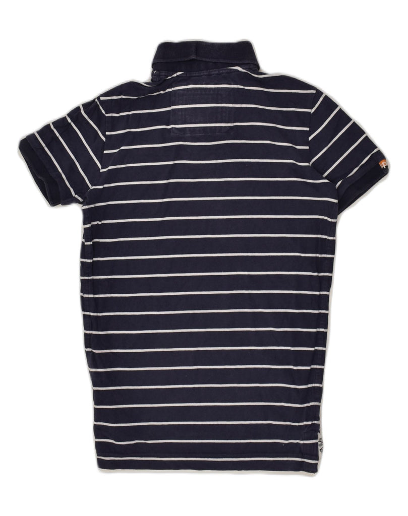 SUPERDRY Mens Polo Shirt Small Navy Blue Striped Cotton | Vintage Superdry | Thrift | Second-Hand Superdry | Used Clothing | Messina Hembry 