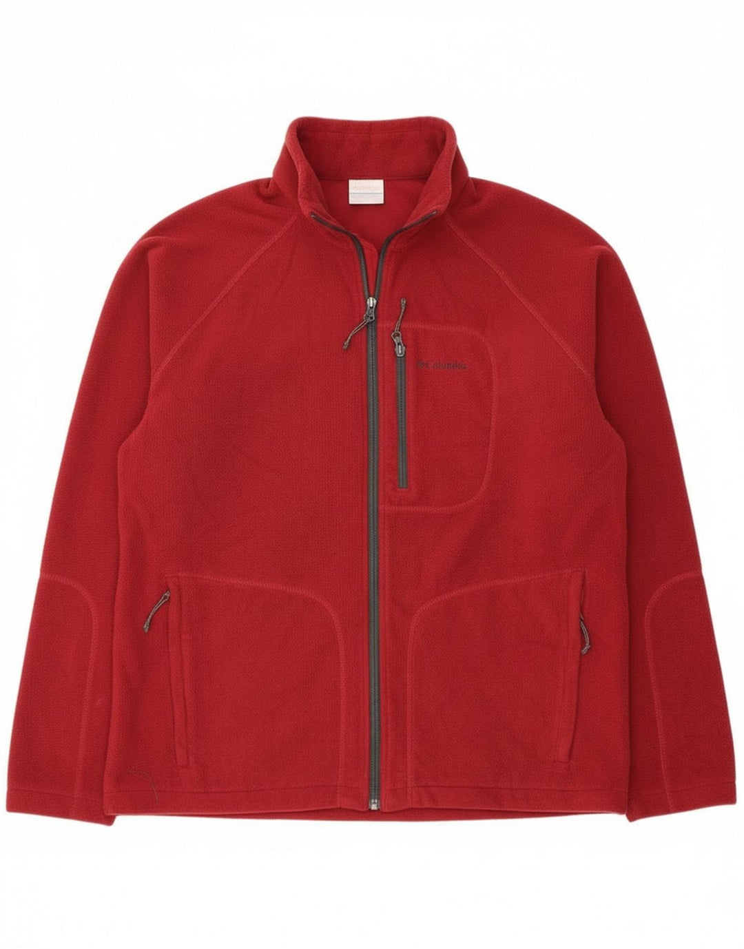 Columbia Mens Fleece Jacket UK 42 XL Burgundy Polyester