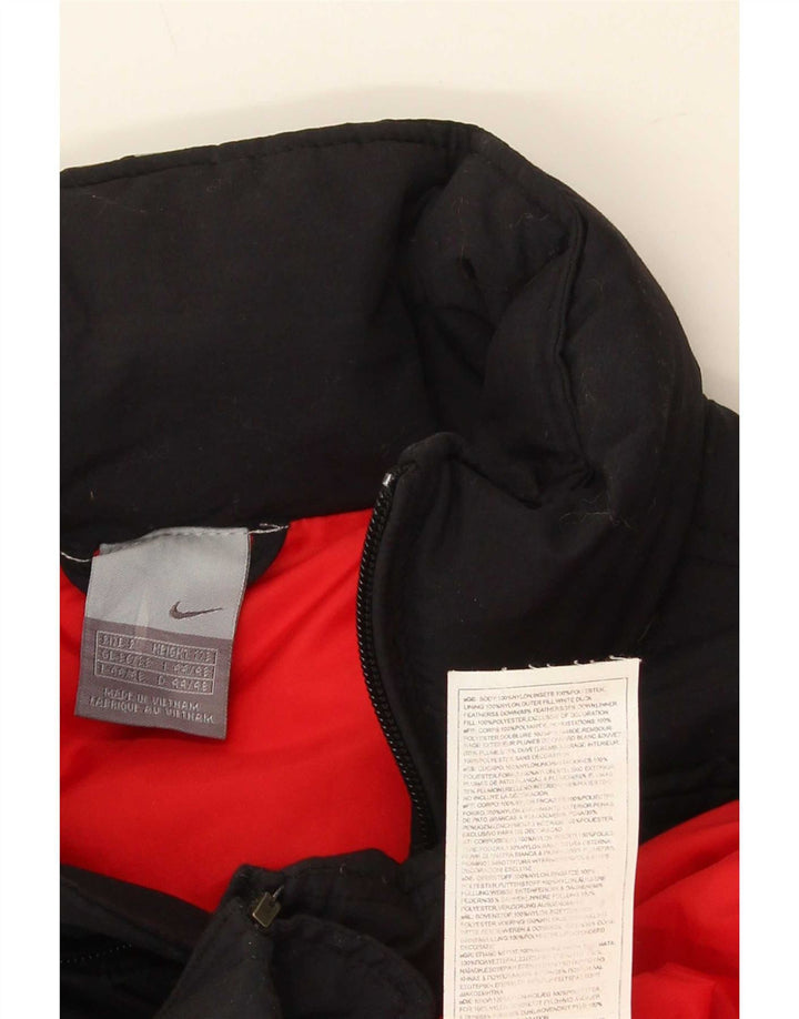 Nike Mens Graphic Padded Jacket UK 36/38 Small Black Colourblock Nylon