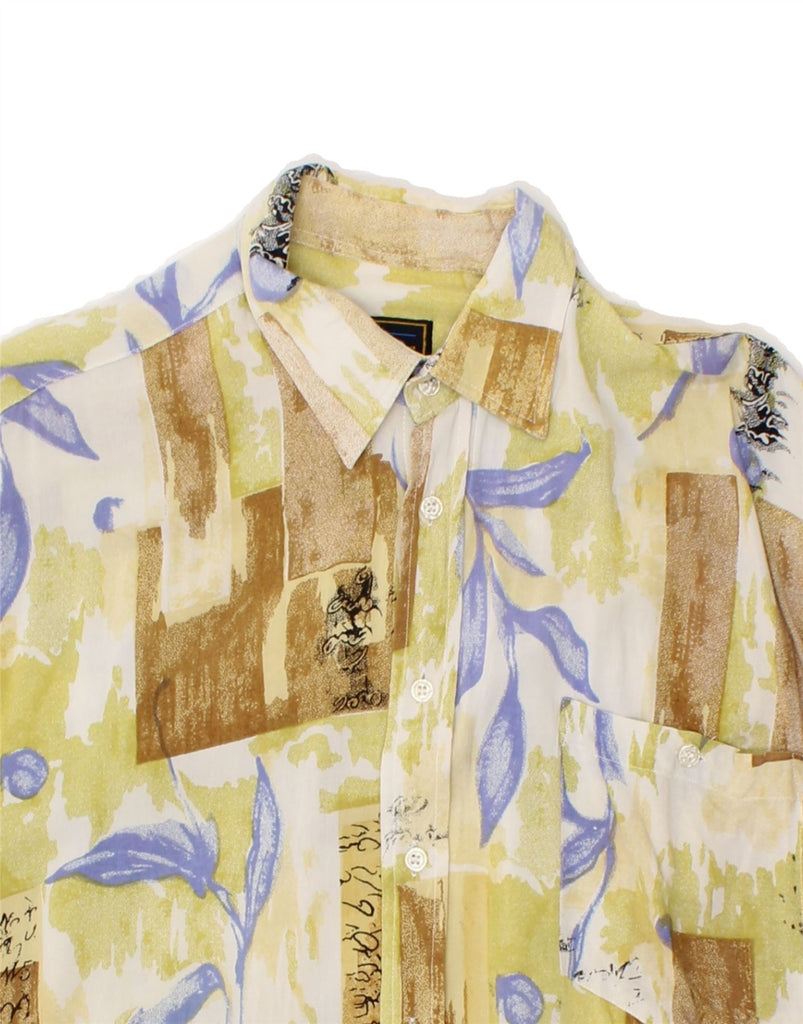 VINTAGE Mens Short Sleeve Shirt XL Multicoloured Floral Vintage Vintage and Second-Hand Vintage from Messina Hembry 