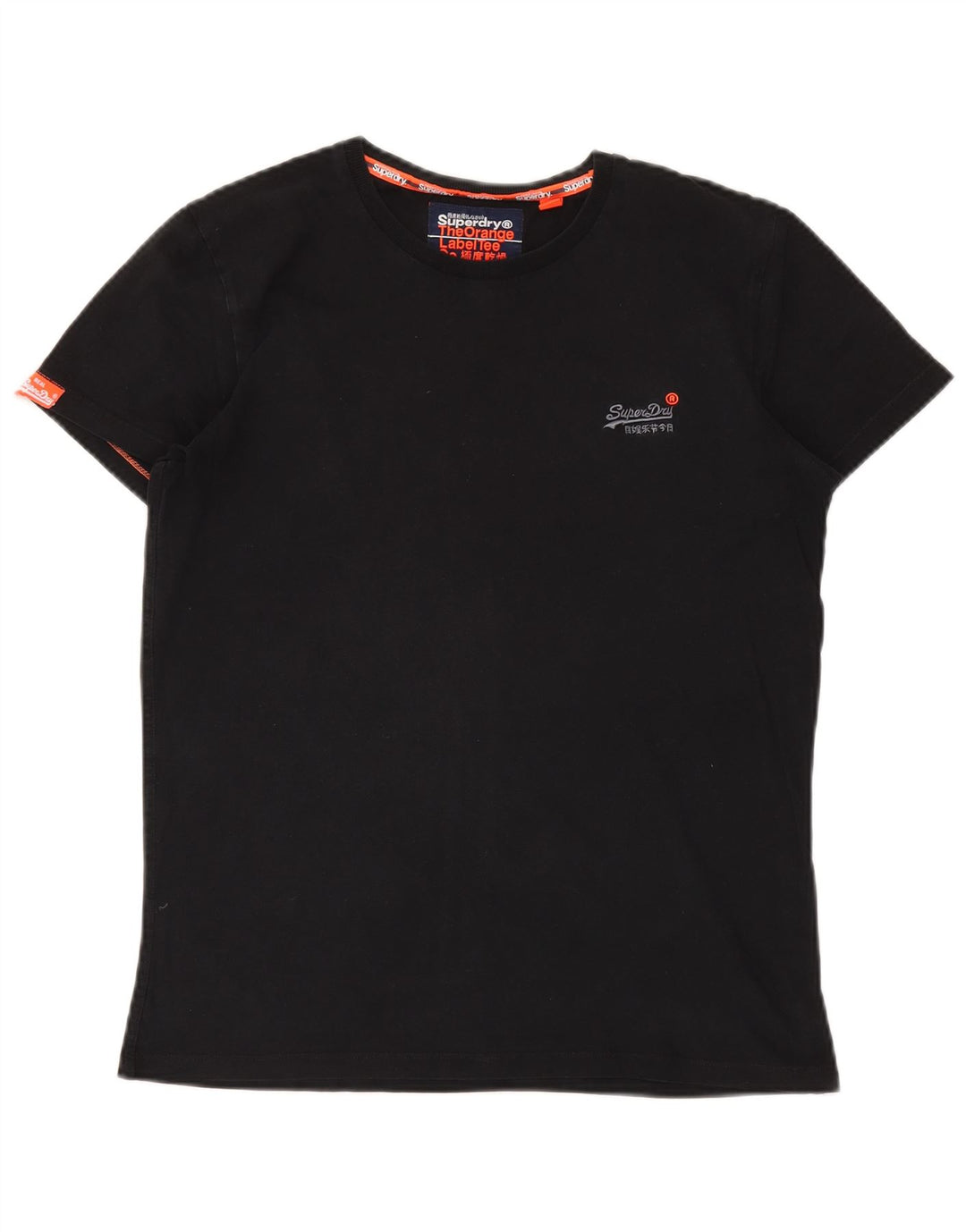 SUPERDRY Mens T-Shirt Top Medium Black Cotton