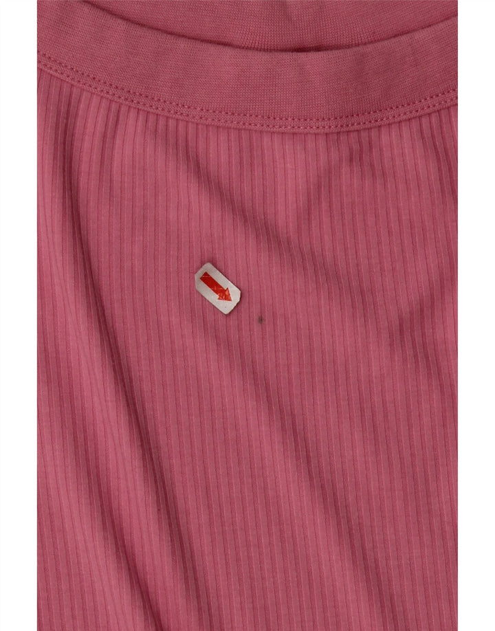 Lee Womens Crop Off Shoulder Top UK 14 Large Pink