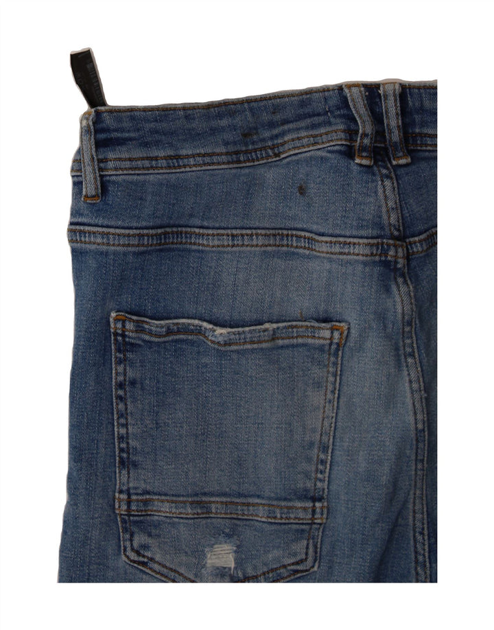 ZARA Womens Distressed Slim Jeans EU 42 Large W32 L25 Blue Cotton Vintage Zara and Second-Hand Zara from Messina Hembry 