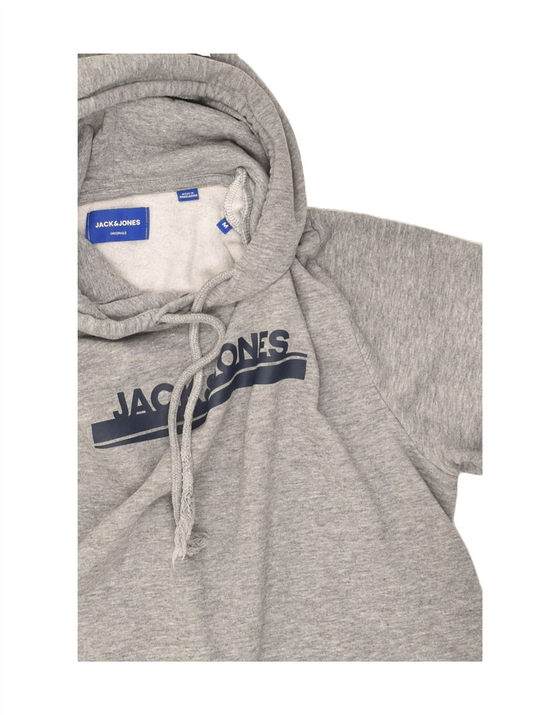 JACK & JONES Mens Graphic Hoodie Jumper Medium Grey Cotton | Vintage Jack & Jones | Thrift | Second-Hand Jack & Jones | Used Clothing | Messina Hembry 