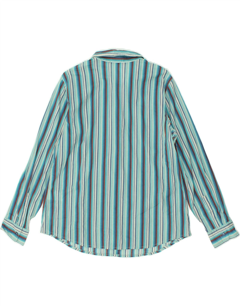 BENETTON Womens Shirt UK 16 Large Blue Striped | Vintage Benetton | Thrift | Second-Hand Benetton | Used Clothing | Messina Hembry 