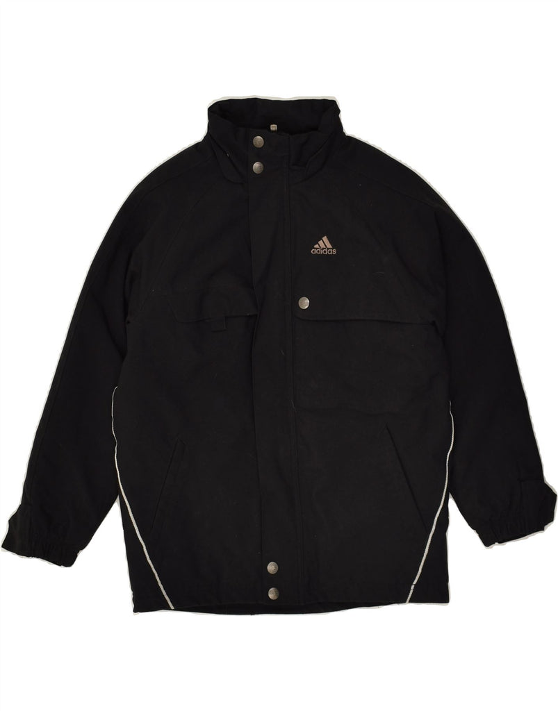 ADIDAS Boys Windbreaker Jacket 9-10 Years Black Polyamide | Vintage Adidas | Thrift | Second-Hand Adidas | Used Clothing | Messina Hembry 