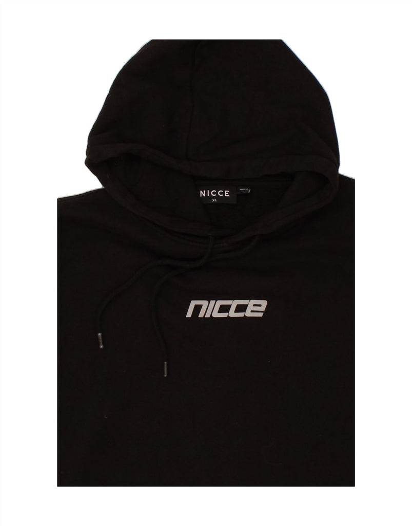 NICCE Mens Graphic Hoodie Jumper XL Black Cotton Vintage Nicce and Second-Hand Nicce from Messina Hembry 