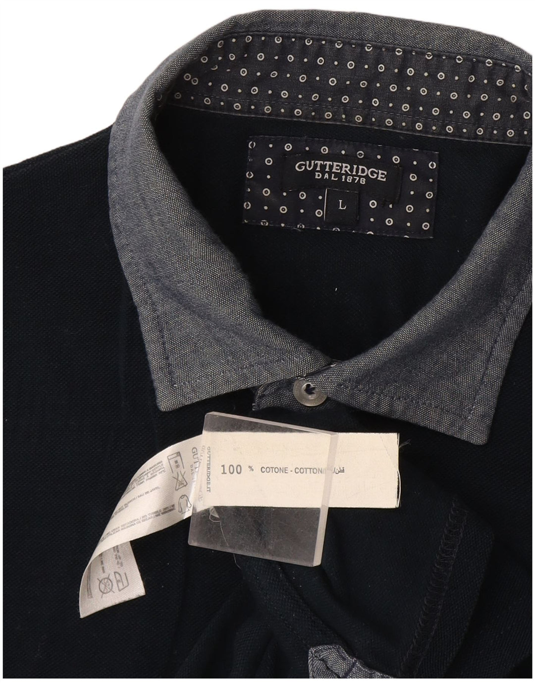 Gutteridge Mens Polo Shirt Large Navy Blue Cotton