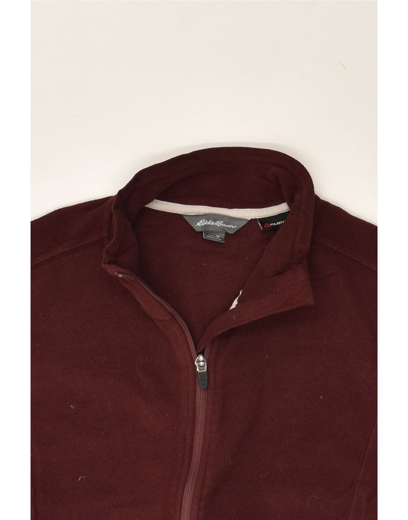 EDDIE BAUER Womens Fleece Jacket UK 12 Medium Burgundy Polyester | Vintage Eddie Bauer | Thrift | Second-Hand Eddie Bauer | Used Clothing | Messina Hembry 