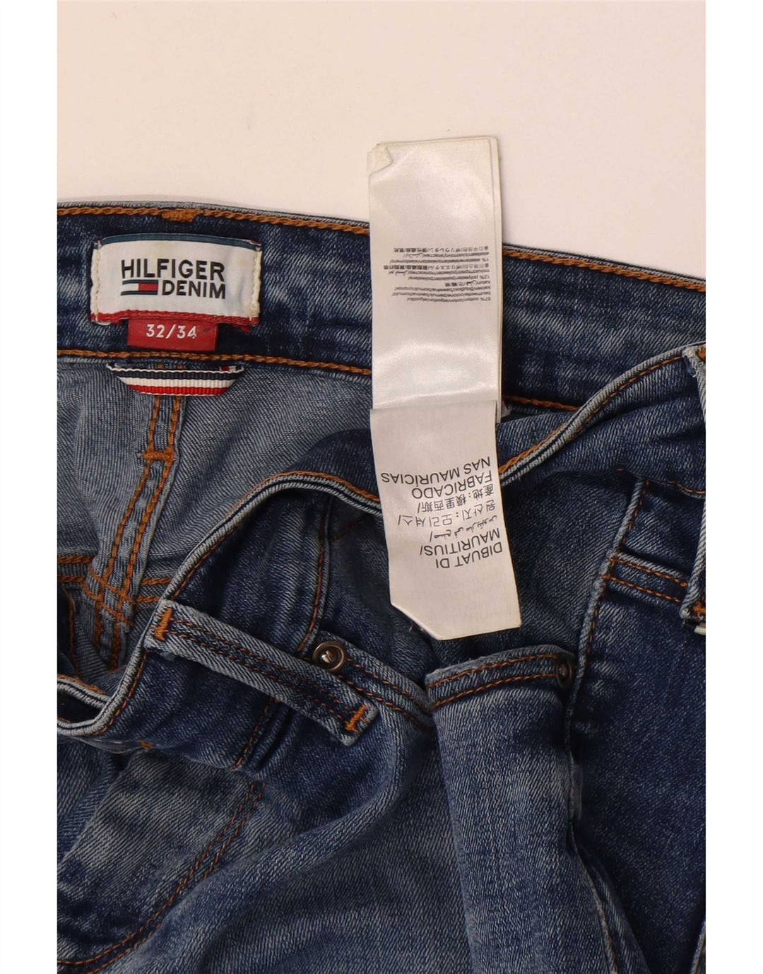 Tommy Hilfiger Mens Slim Jeans W32 L34 Blue Cotton