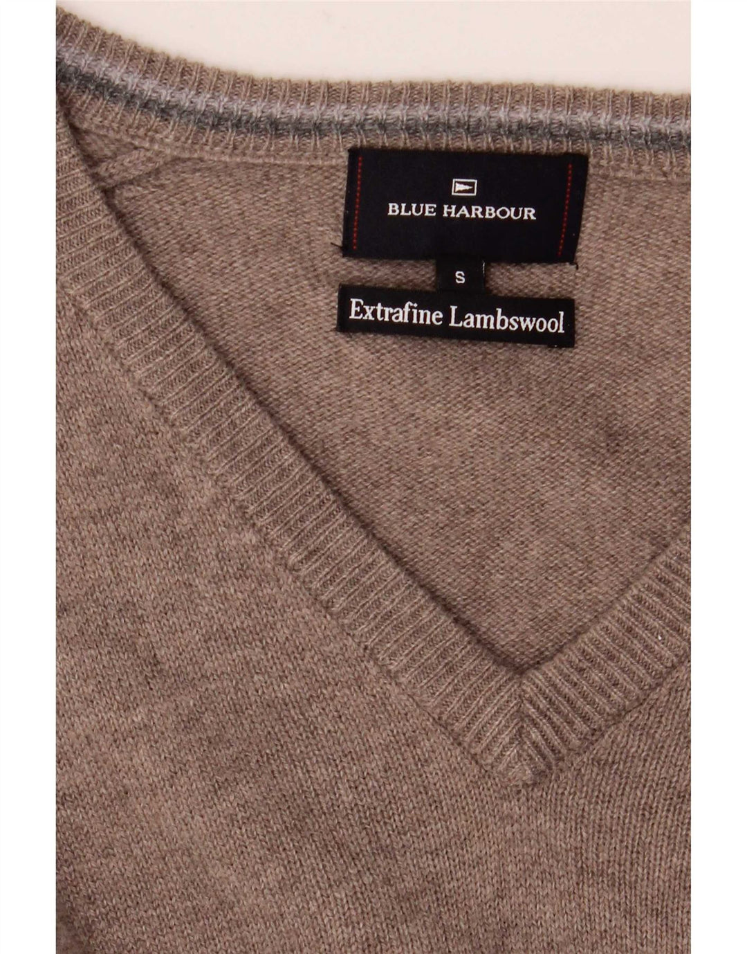 Marks & Spencer Mens Blue Harbour V-Neck Jumper Sweater Small Grey