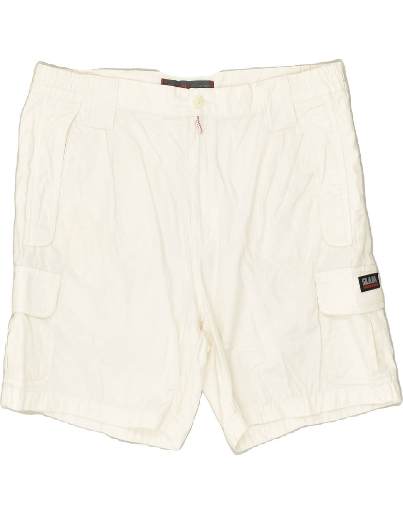 SLAM Mens Cargo Shorts W39 XL White Cotton | Vintage Slam | Thrift | Second-Hand Slam | Used Clothing | Messina Hembry 