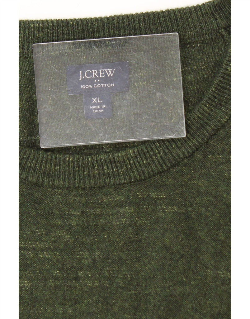 J. CREW Mens Crew Neck Jumper Sweater XL Green Flecked Cotton Vintage J. Crew and Second-Hand J. Crew from Messina Hembry 