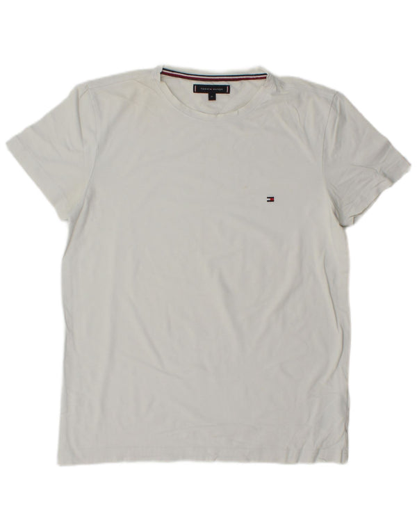 Tommy Hilfiger Mens T-Shirt Top Medium White Cotton