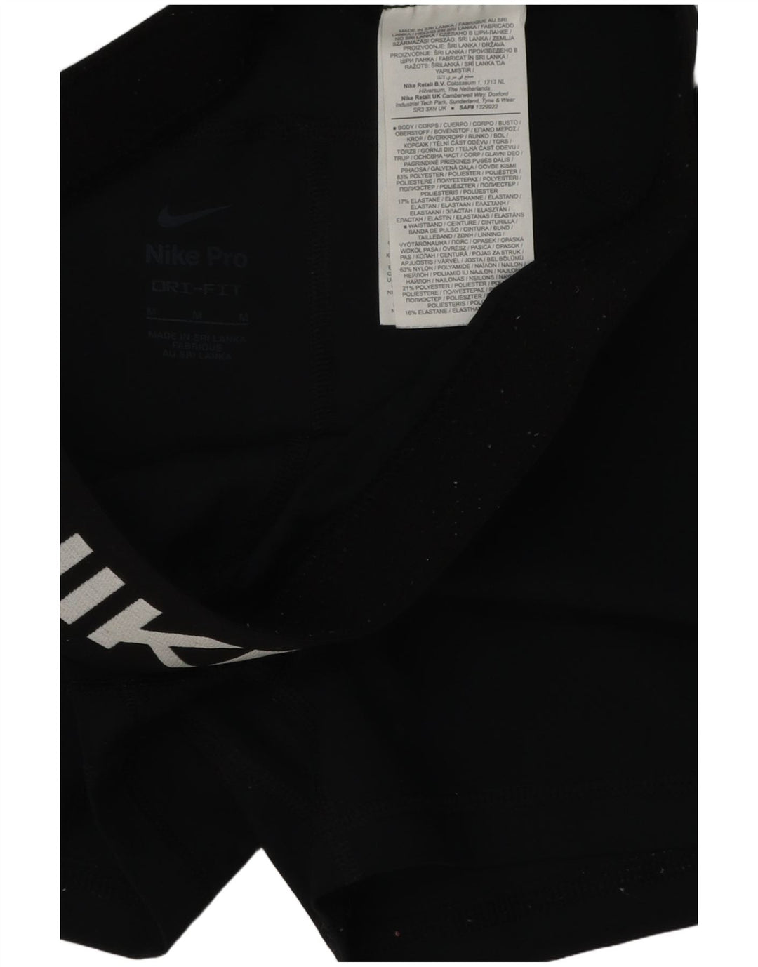 Nike Womens Dri Fit Graphic Sport Shorts UK 12 Medium Black Polyester