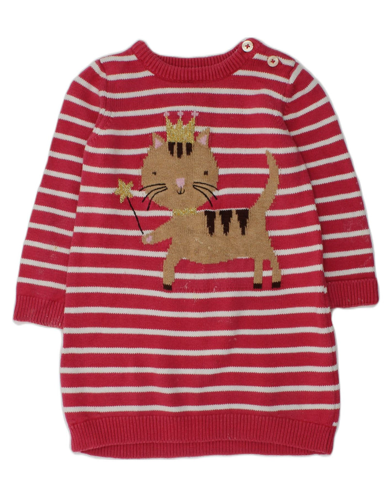 JOULES Baby Girls Graphic Jumper Dress 18-24 Months Red Striped Cotton | Vintage Joules | Thrift | Second-Hand Joules | Used Clothing | Messina Hembry 