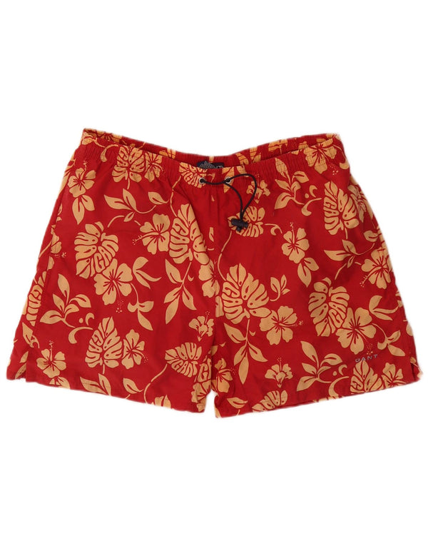 Gant Mens Swimming Shorts Medium Red Floral Nylon