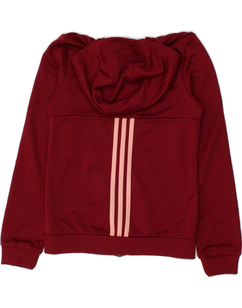 ADIDAS Girls Zip Hoodie Sweater 11-12 Years Red Polyester | Vintage Adidas | Thrift | Second-Hand Adidas | Used Clothing | Messina Hembry 