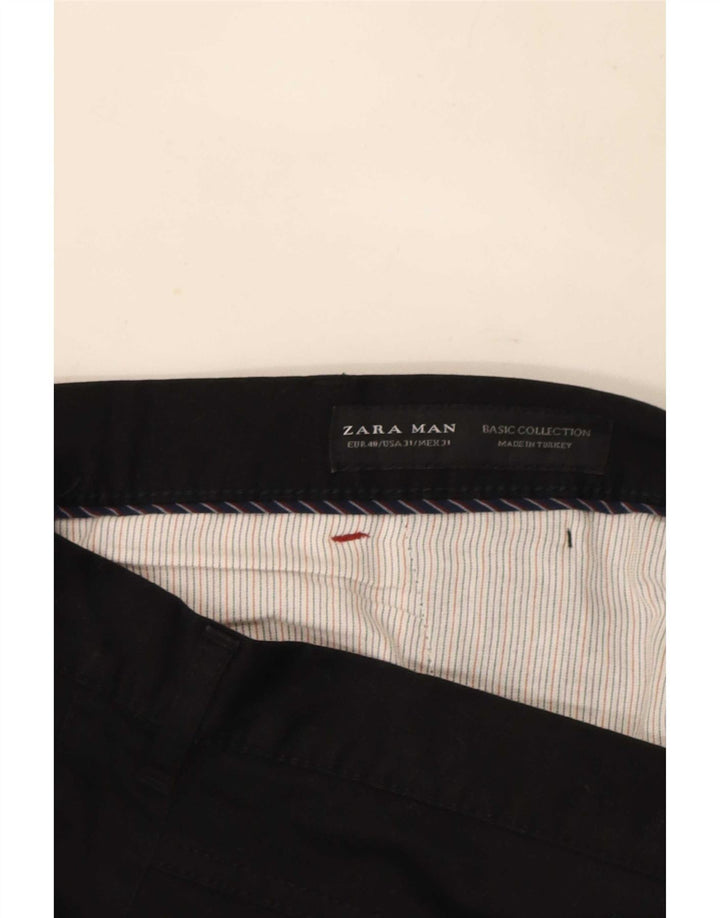 Zara Mens Slim Chino Trousers EU 40 Medium W31 L27 Black