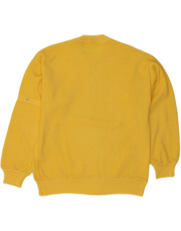 Vintage Mens Crew Neck Jumper Sweater Small Yellow