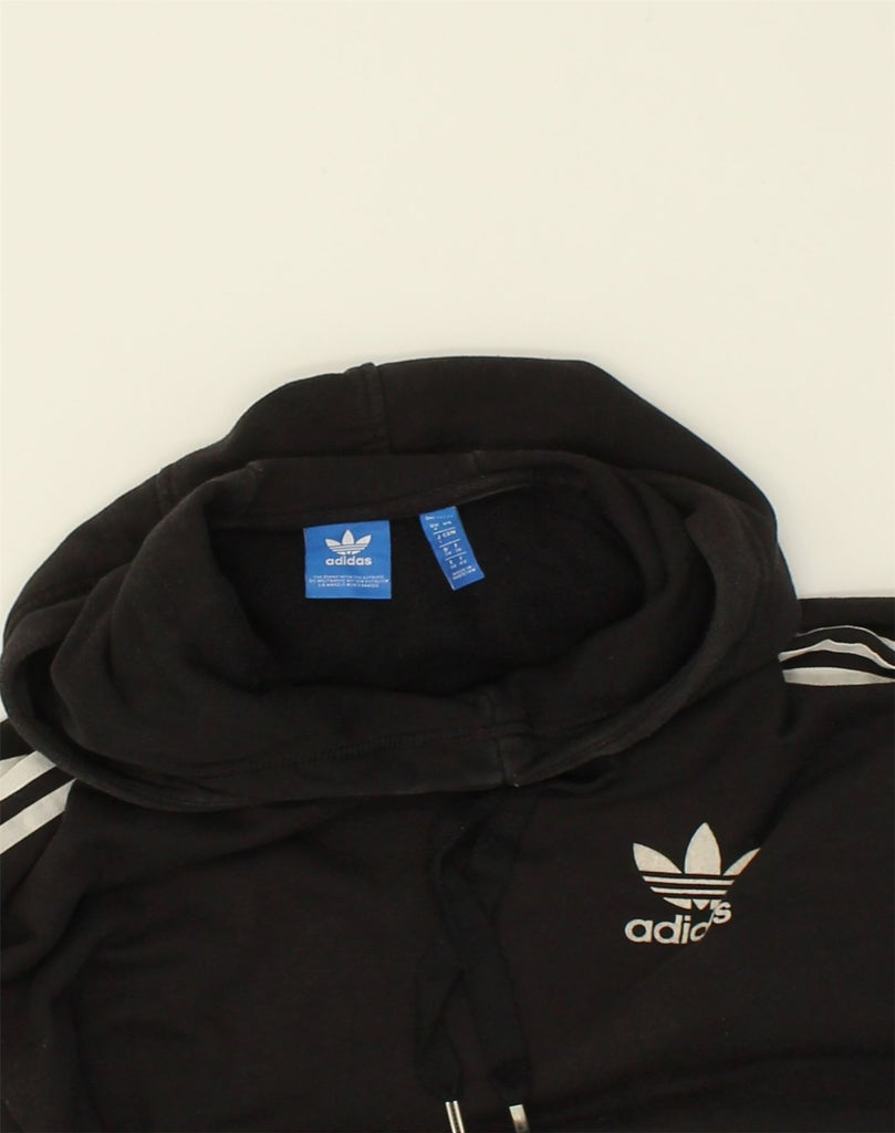 ADIDAS Womens Loose Fit Hoodie Jumper UK 8 Small  Black Cotton | Vintage Adidas | Thrift | Second-Hand Adidas | Used Clothing | Messina Hembry 