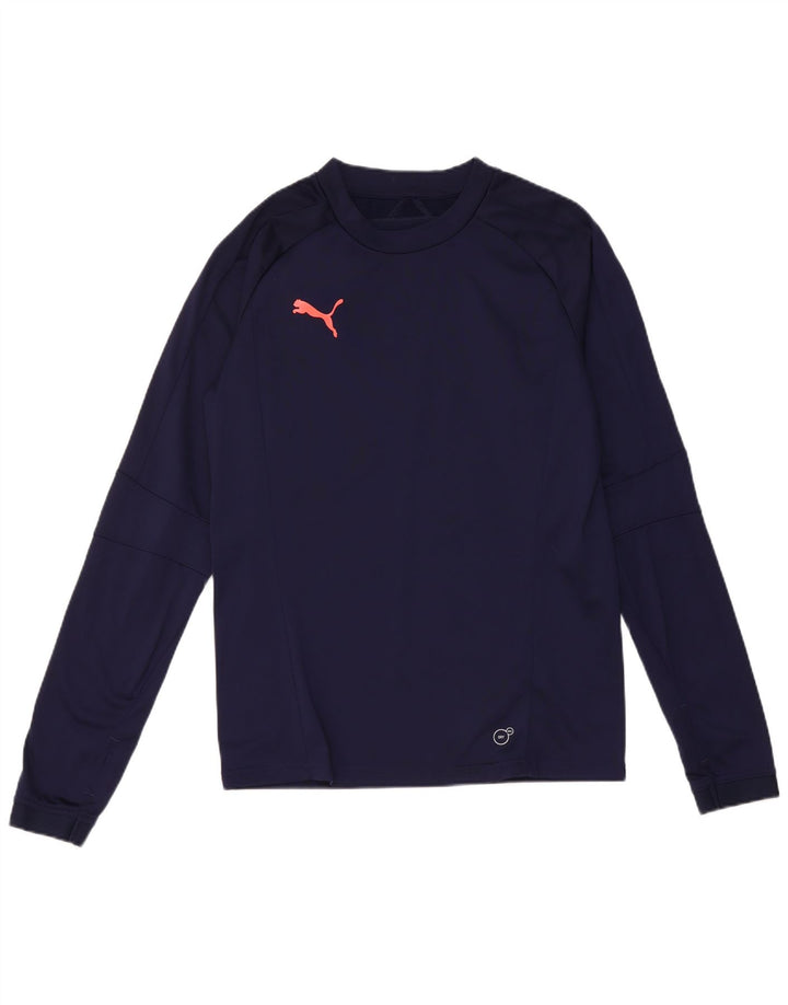 Puma Mens Top Long Sleeve Small Navy Blue Polyester