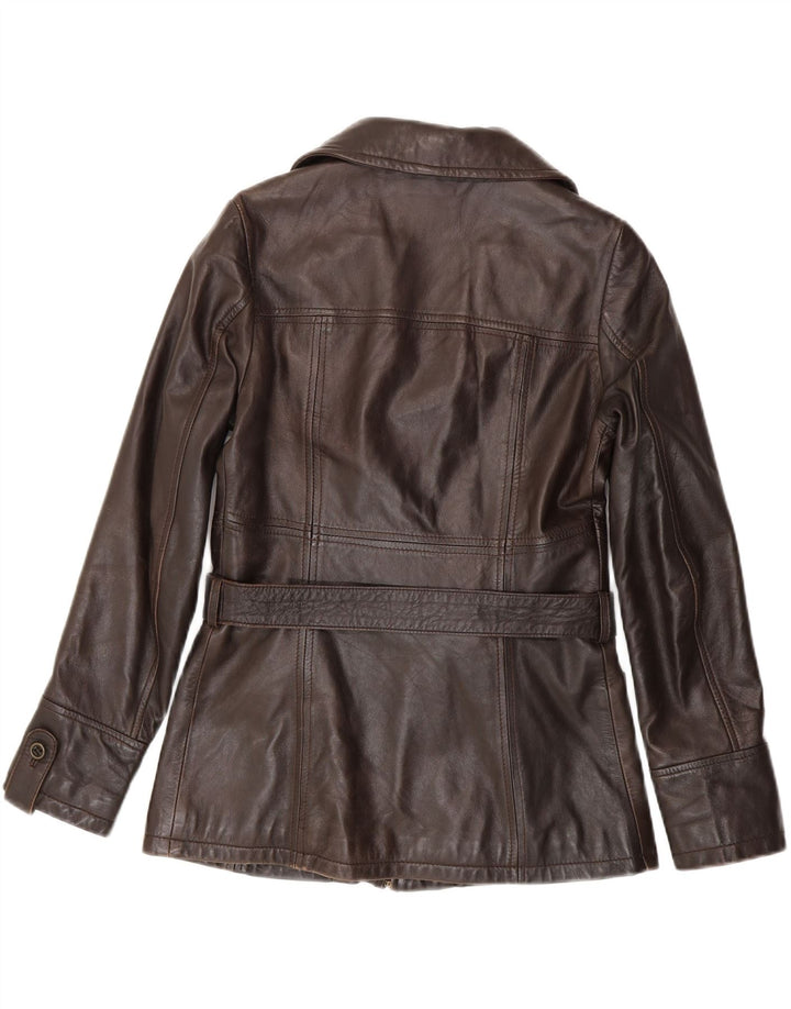 CONBIPEL Womens Leather Jacket IT 42 Medium Brown Leather