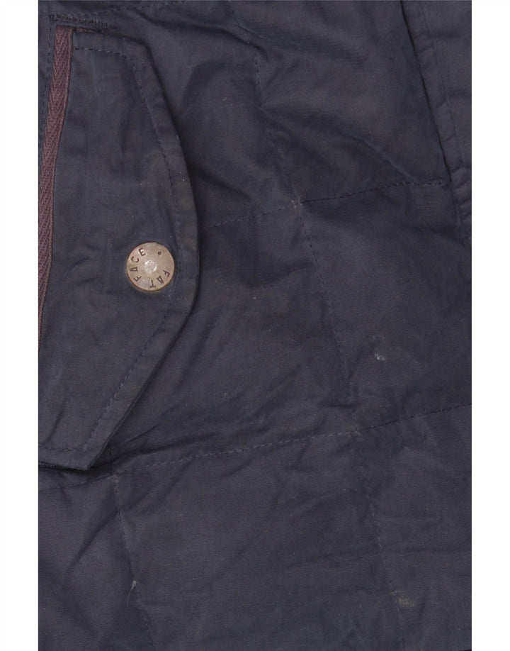 FAT FACE Womens Hooded Padded Jacket UK 14 Large Navy Blue Polyester