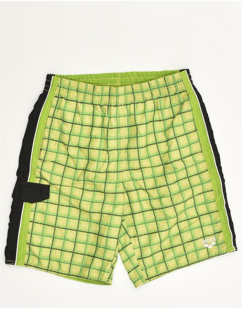 ARENA Boys Sport Shorts 11-12 Years Green Geometric | Vintage Arena | Thrift | Second-Hand Arena | Used Clothing | Messina Hembry 