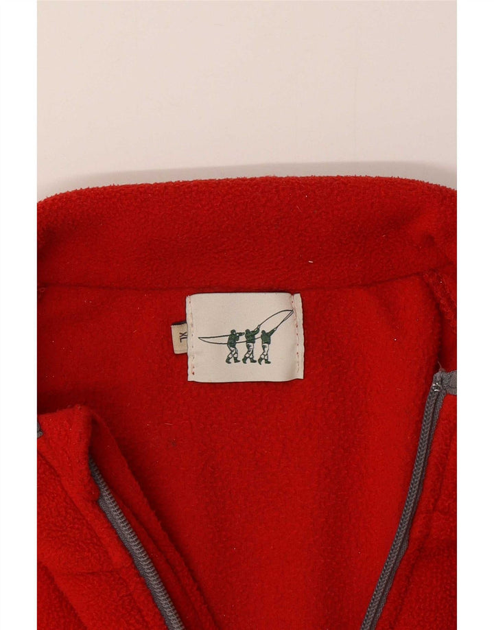 Henry Cottons Mens Zip Neck Fleece Jumper XL Red