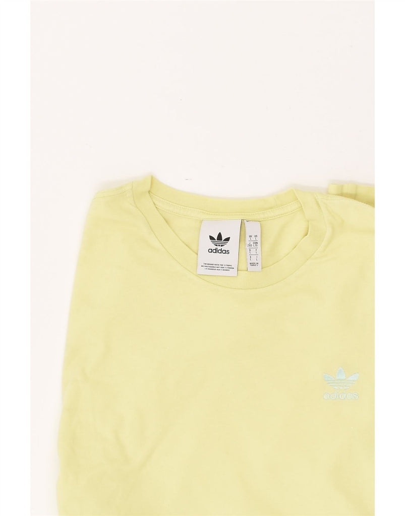 ADIDAS Mens T-Shirt Top Large Yellow Cotton | Vintage Adidas | Thrift | Second-Hand Adidas | Used Clothing | Messina Hembry 