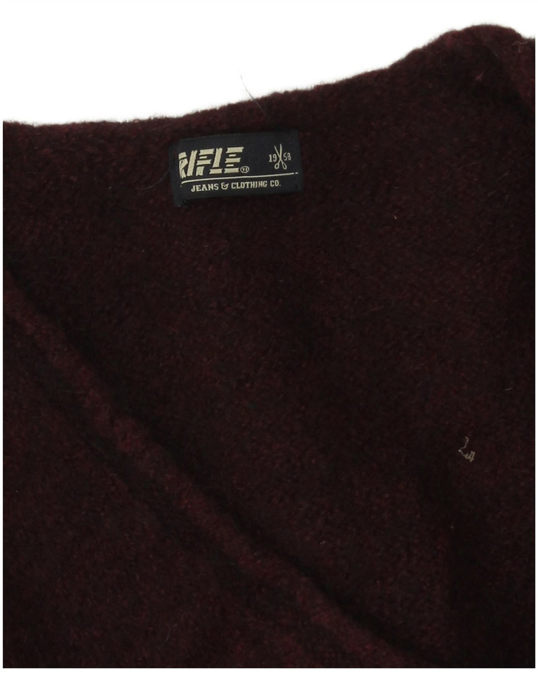 Rifle Mens V-Neck Jumper Sweater XL Burgundy