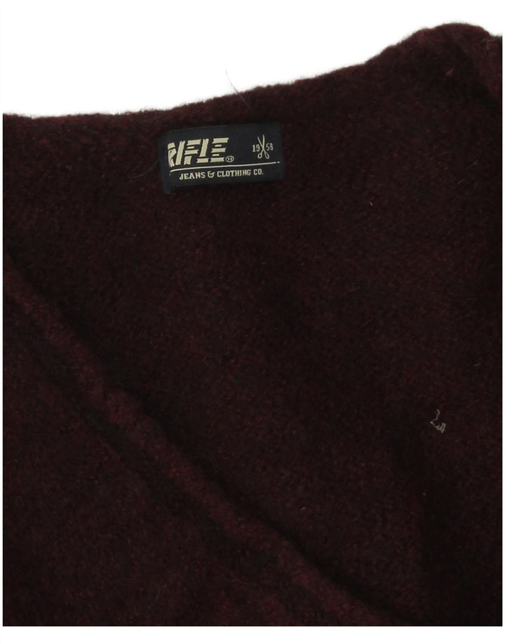 Rifle Mens V-Neck Jumper Sweater XL Burgundy