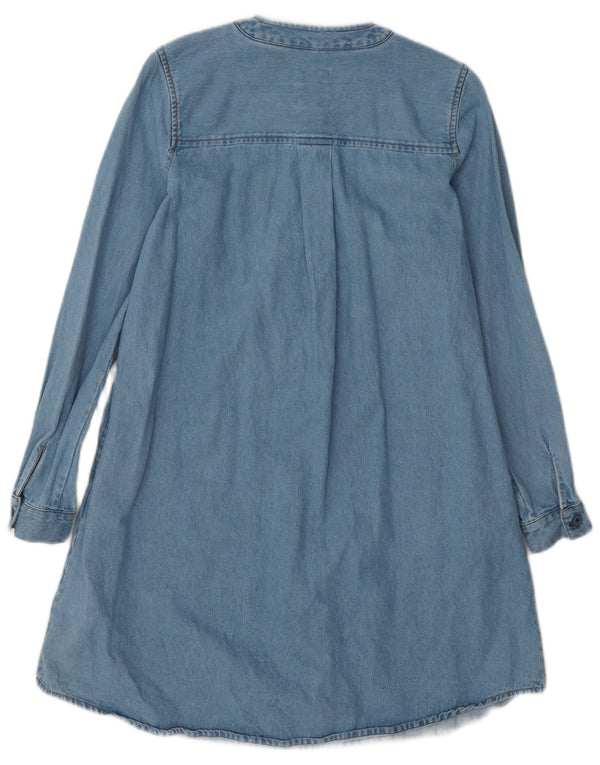 Fat Face Womens Long Sleeve Denim Dress UK 8 Small Blue Cotton