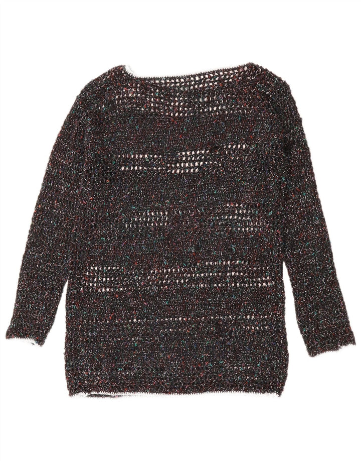 VINTAGE Womens Boat Neck Jumper Sweater UK 12 Medium Multicoloured Flecked