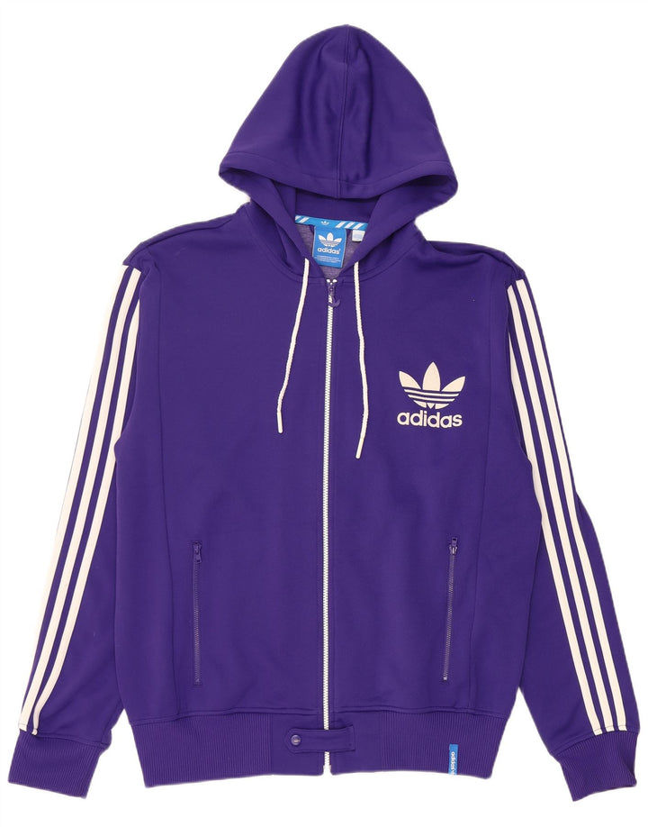 ADIDAS Mens Graphic Zip Hoodie Sweater XL Purple Polyester