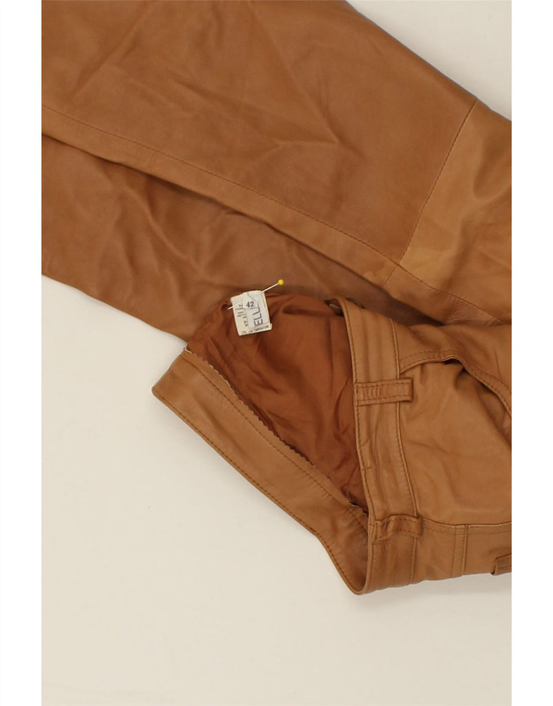 VINTAGE Womens Leather Casual Trousers IT 42 Medium W26 L28  Brown Leather | Vintage Vintage | Thrift | Second-Hand Vintage | Used Clothing | Messina Hembry 