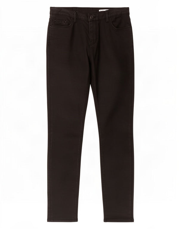 Zara Womens Slim Casual Trousers EU 38 Small W28 L28 Black Cotton