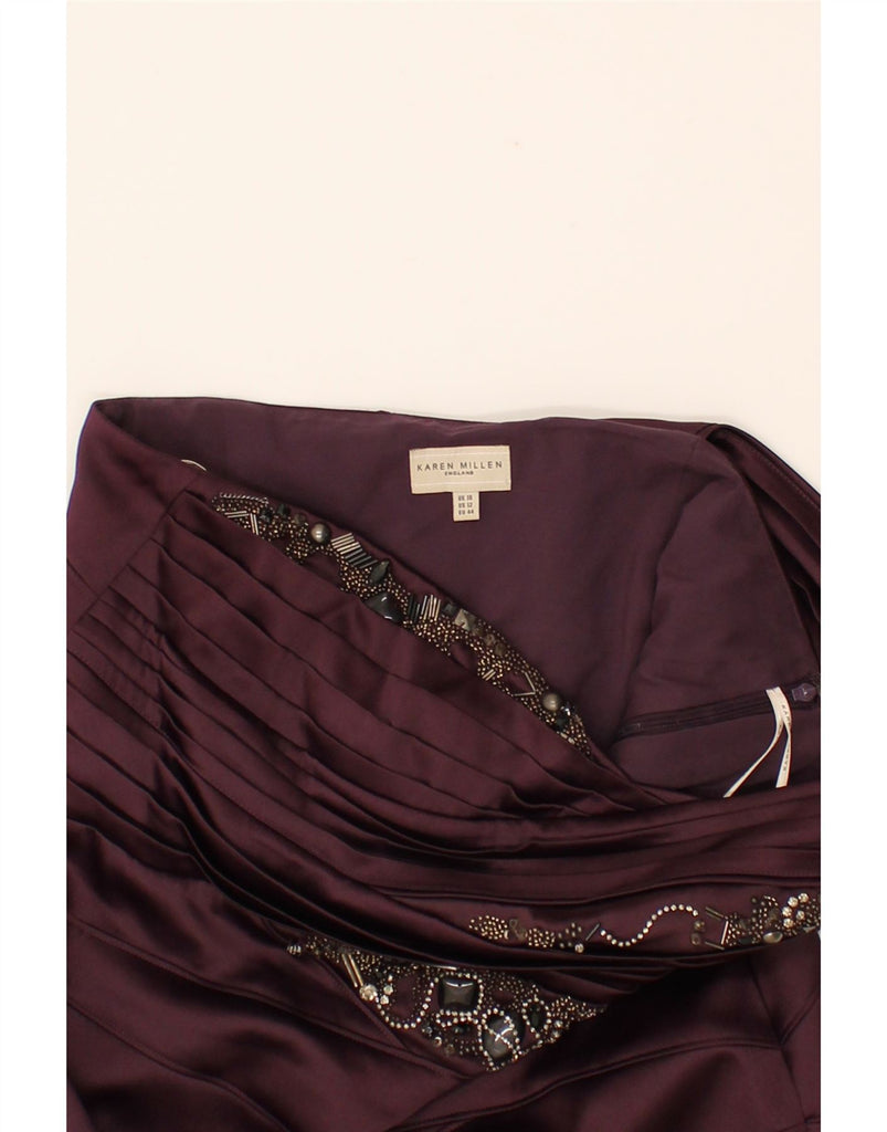 KAREN MILLEN Womens One Shoulder Dress UK 16 Large Purple Polyester Vintage Karen Millen and Second-Hand Karen Millen from Messina Hembry 