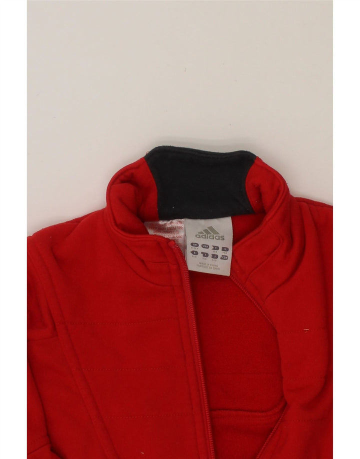 ADIDAS Boys Tracksuit Top Jacket 9-10 Years Red Polyester Vintage Adidas and Second-Hand Adidas from Messina Hembry 