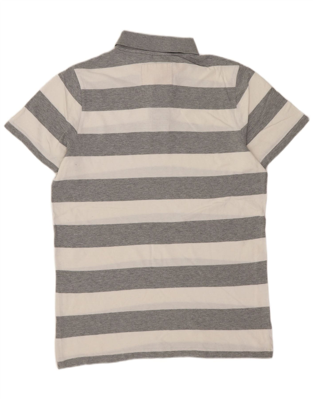 Hollister Mens Polo Shirt Medium Grey Striped