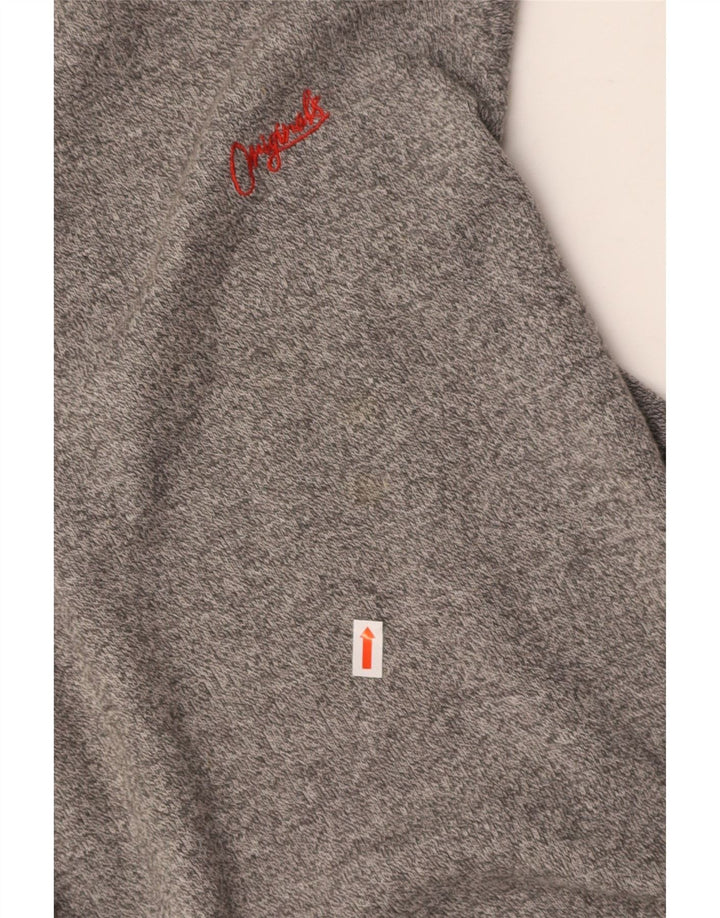 JACK & JONES Mens Crew Neck Jumper Sweater Small Grey Colourblock Cotton