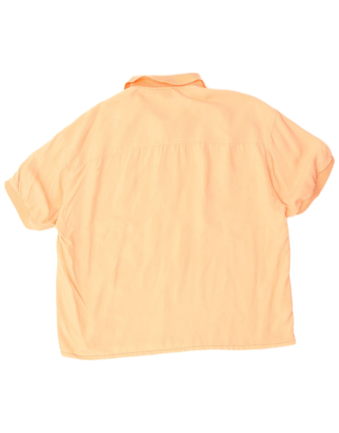 Vintage Mens Short Sleeve Pullover Shirt XL Orange Silk