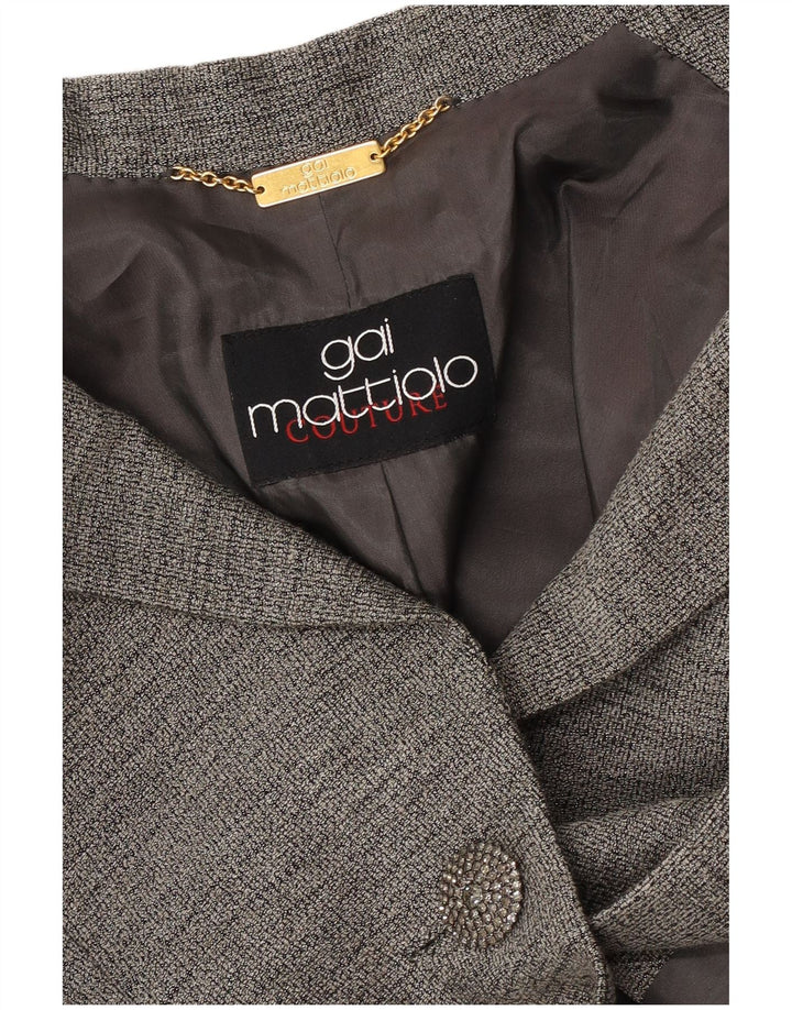 Gai Mattiolo Womens 1 Button Blazer Jacket UK 14 Medium Grey