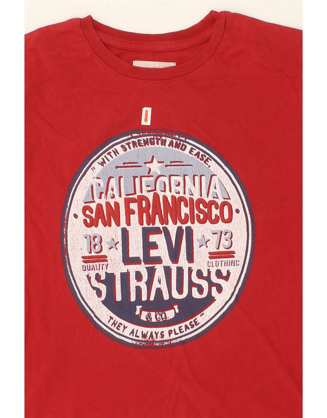 LEVI'S Boys Graphic T-Shirt Top 13-14 Years Red Cotton Vintage Levi's and Second-Hand Levi's from Messina Hembry 