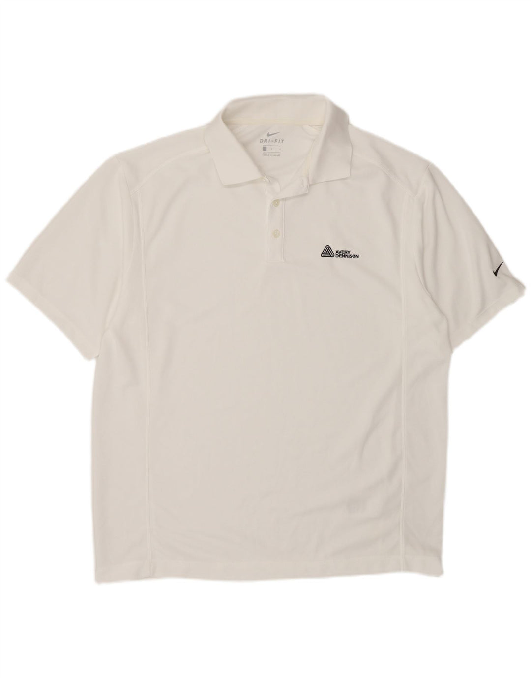 Nike Mens Dri Fit Polo Shirt Large White Polyester