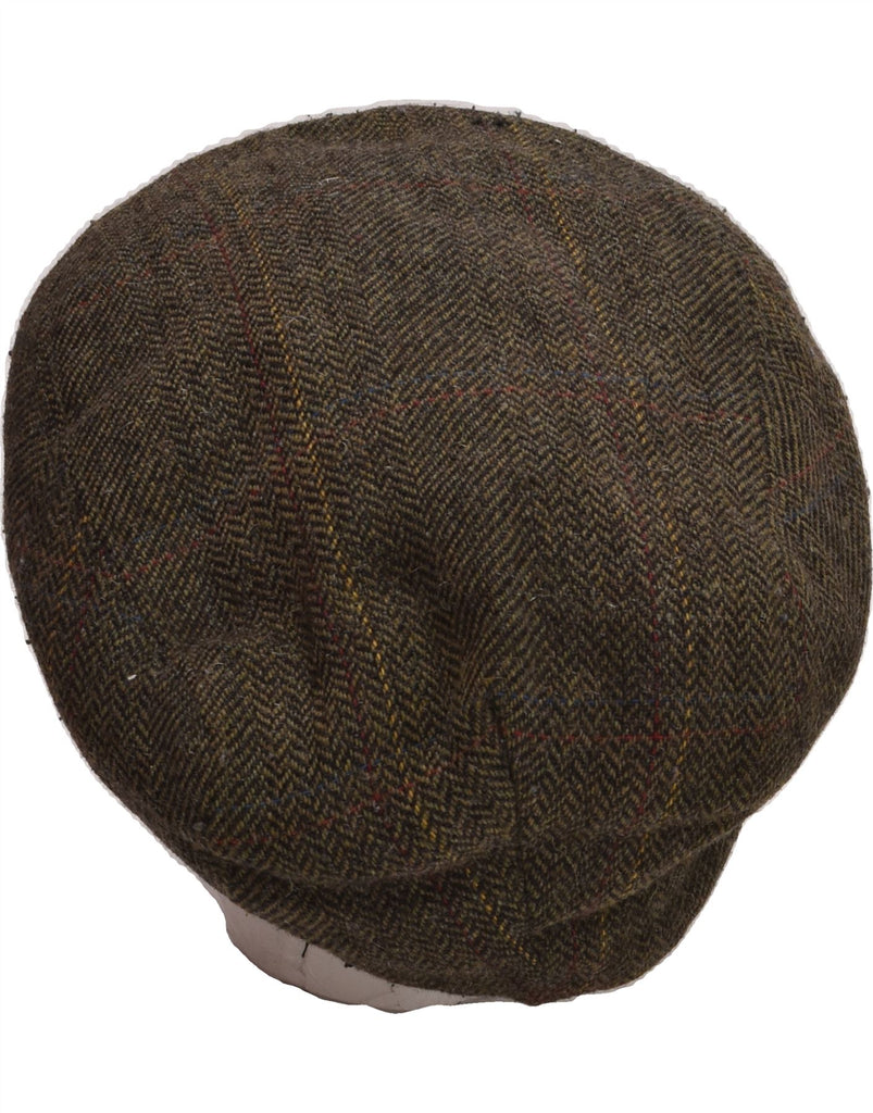 VINTAGE Mens Flat Cap One Size Brown Houndstooth | Vintage Vintage | Thrift | Second-Hand Vintage | Used Clothing | Messina Hembry 