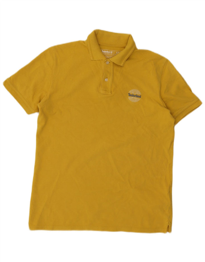 Timberland Mens Regular Fit Polo Shirt Small Yellow Cotton